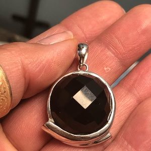 Black Onyx Silver Pendant